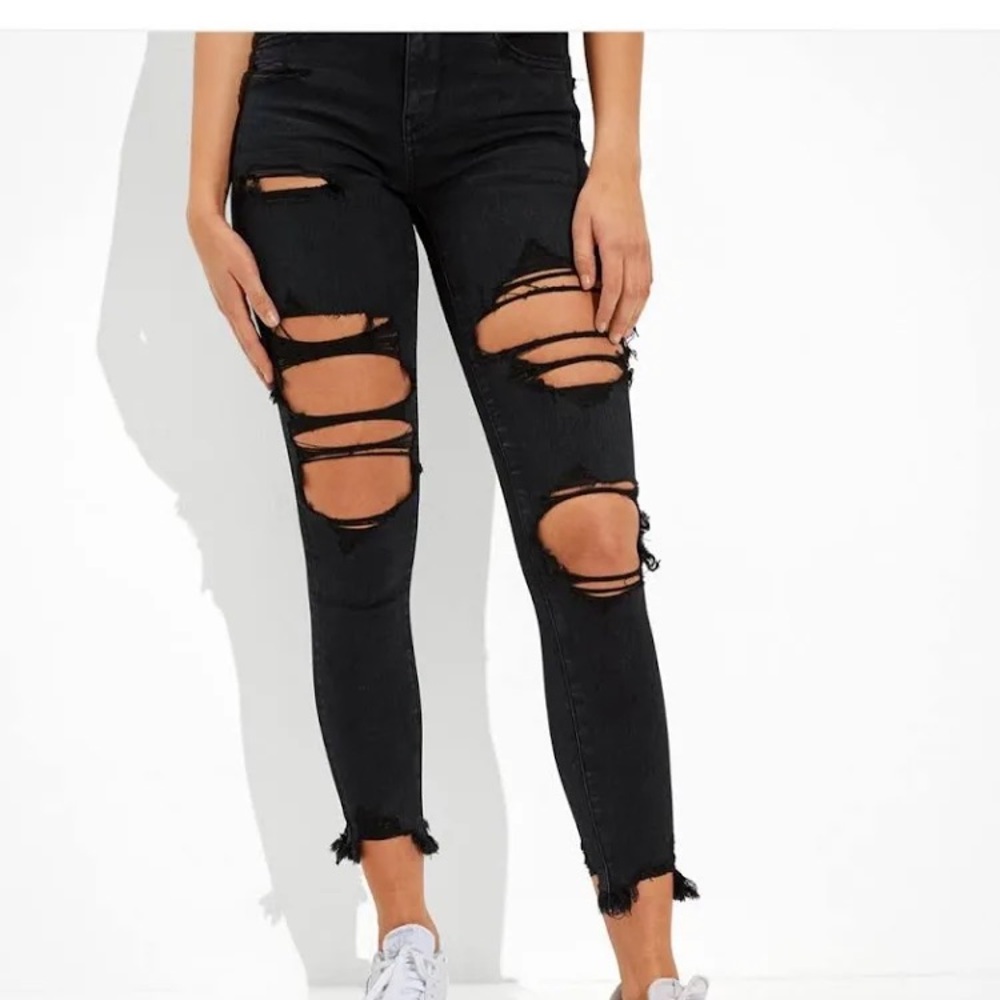 AE Distressed Forever Soft Hi-Rise Jegging Crop